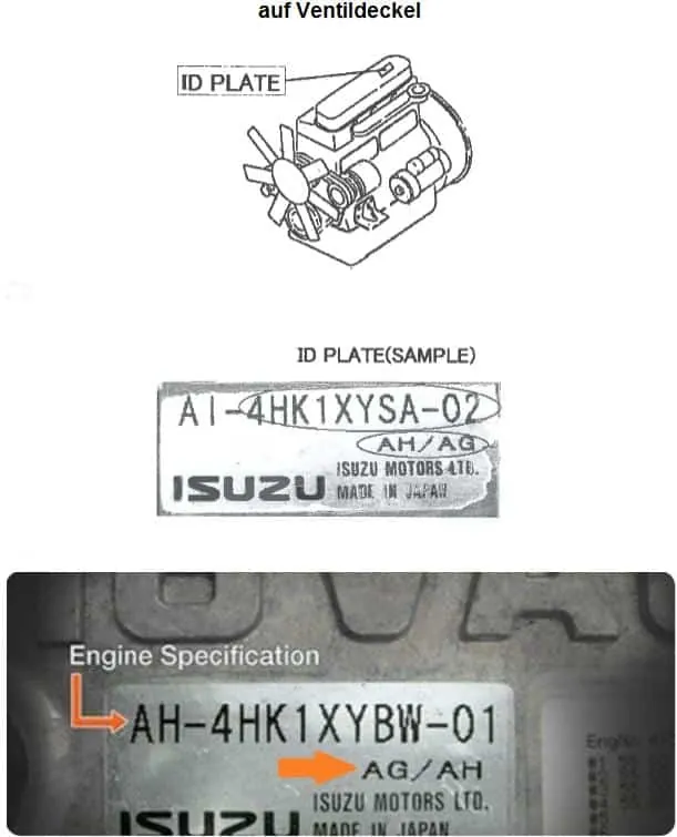Isuzu Motor-Seriennummer finden, Ansicht 5